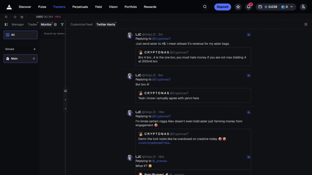 Axiom Live Social Feeds showing trending Solana meme coins from Twitter in real time.