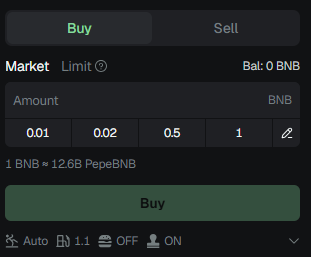 Buying BNB meme coins on GMGN desktop exchange